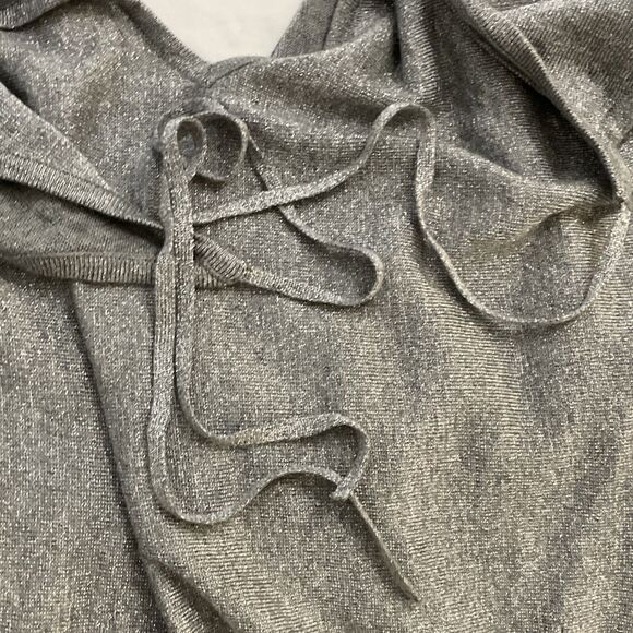 New York & Company Silver Metallic Deep V-Neck Sweater Top Womens Size Small - Picture 10 of 10